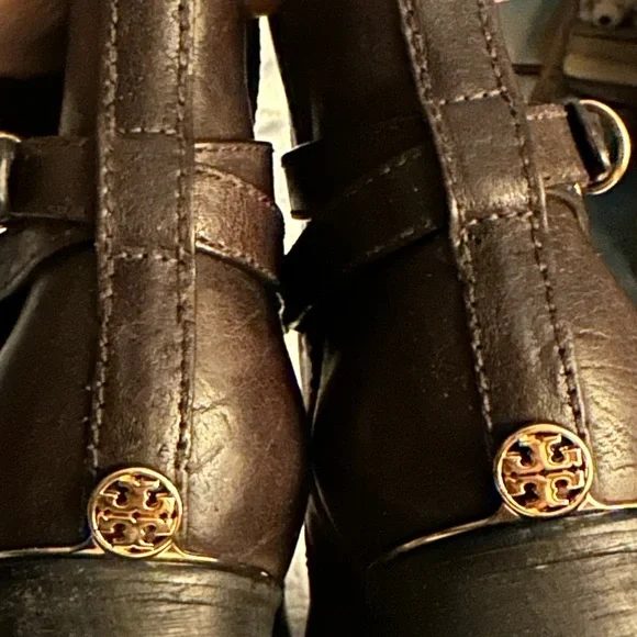 Tory Burch Kayden Stacked Heel Leather 
Boots 8.5 EUC - Picture 4 of 6